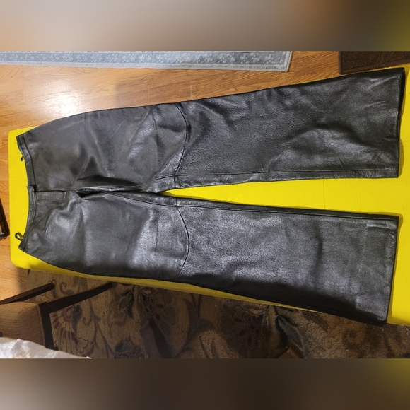 100 Black leather Pants. Sz 7/8 - Picture 4 of 6